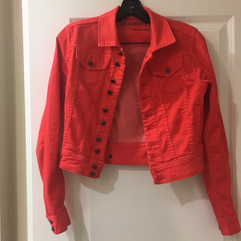 BLANK NYC RED DENIM JACKET